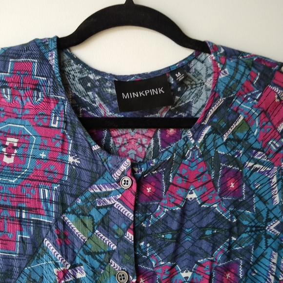 💙 minkpink patterned fit and flare babydoll dress - Picture 3 of 3